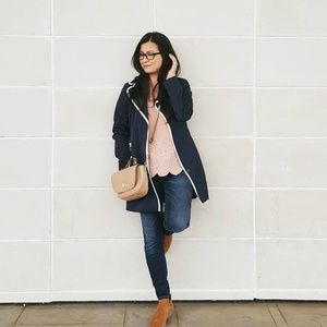 Banana Republic Navy and white trim trench coat